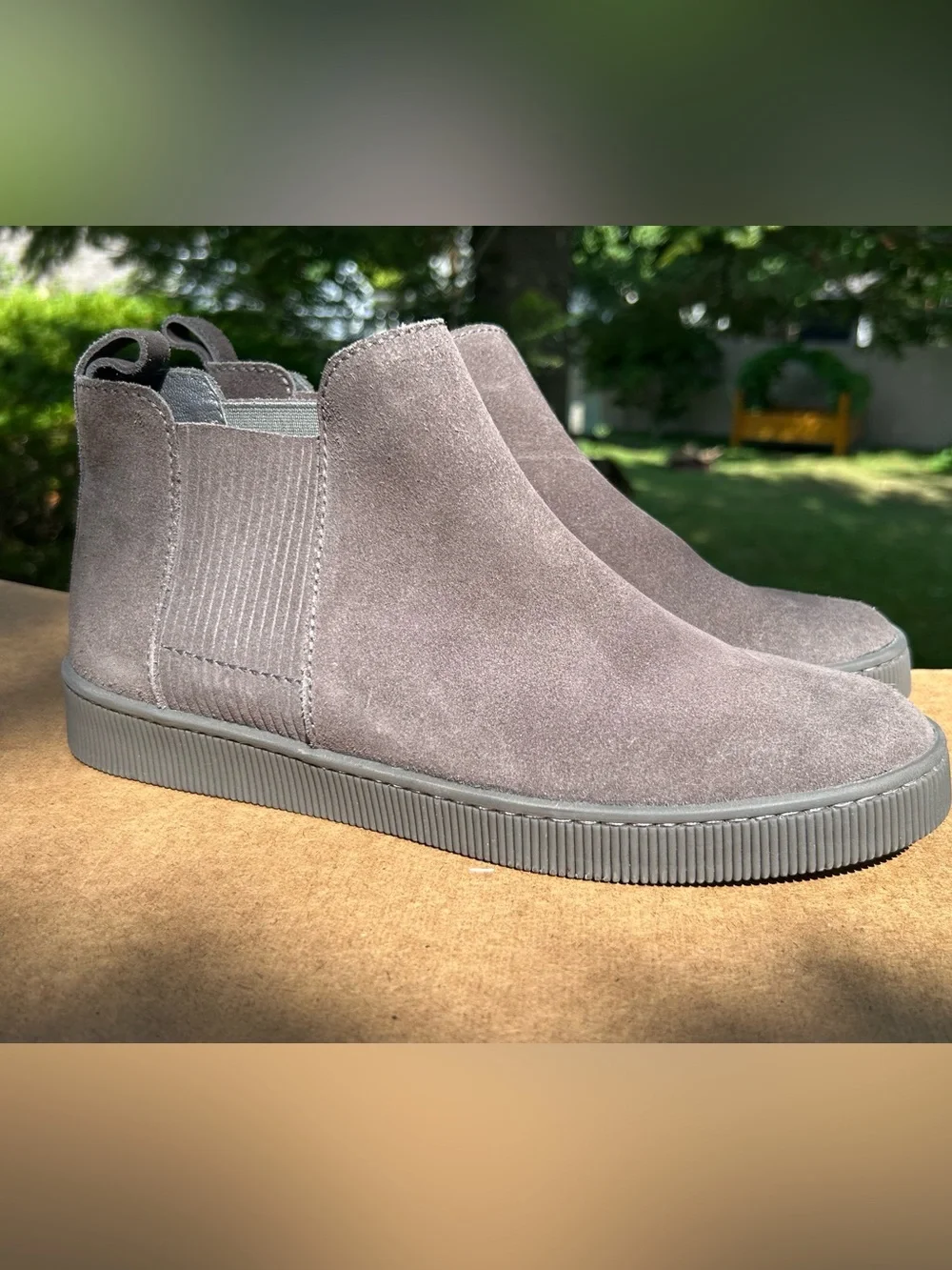 Pedro Garcia Boots Suede Chelsea Pull On Grayish Made in Spain Size 40